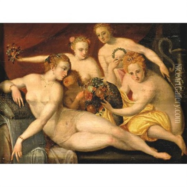 The Three Graces Oil Painting - Frans Floris the Elder