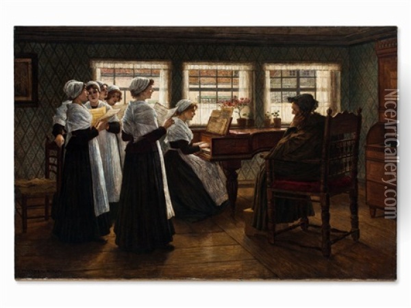 Morning Prayer Oil Painting - Walter Firle