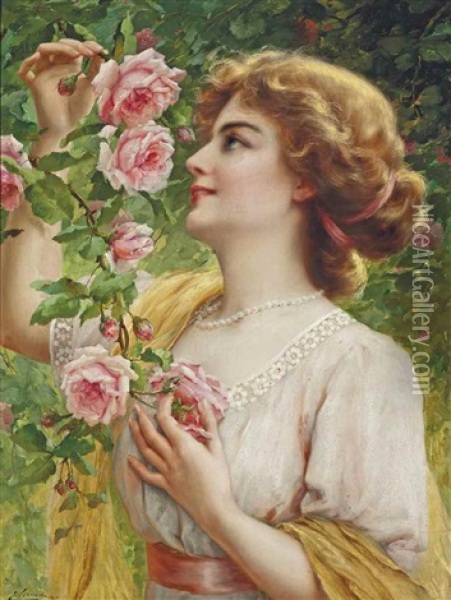 Fragrant Roses Oil Painting - Emile Vernon