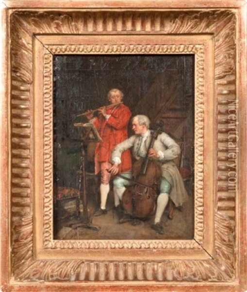 Musiciens Du Xviii Oil Painting - Jean Baptiste Fauvelet