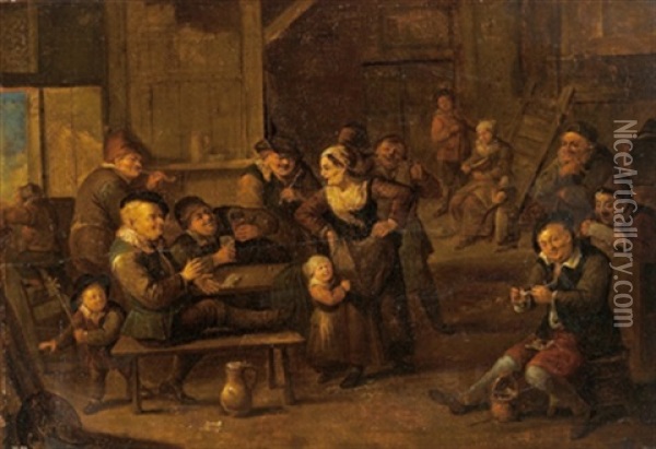 Zechende Bauern Im Wirtshaus Oil Painting - Jan Miense Molenaer