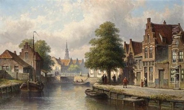 A View Of Edam Oil Painting - Eduard Alexander Hilverdink