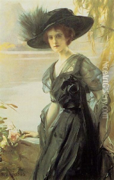 Portrait D'une Femme En Noir Oil Painting - Paul Emile Chabas