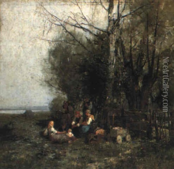 A Family Outing Oil Painting - Karl Adam Heinisch