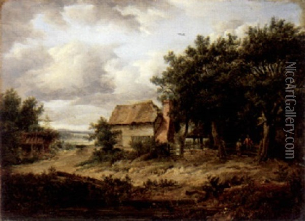 Farmhouse In A Clearing Oil Painting - Patrick Nasmyth