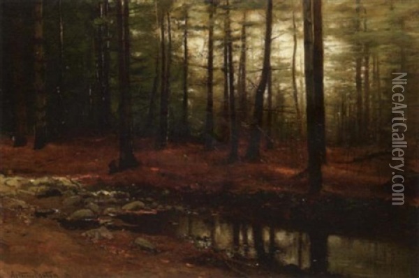 Forest Interior Oil Painting - Arthur Parton