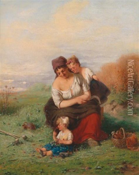 Rast Auf Der Sommerwiese Oil Painting - Adolf Humborg