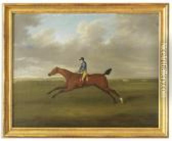 River Cliff, Jockey Up, On Newmarket Heath Oil Painting - John Nost Sartorius