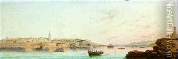 View Of Malta Oil Painting - Luigi Maria Galea