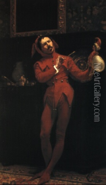 The Jester Oil Painting - Claude-Andrew Calthrop