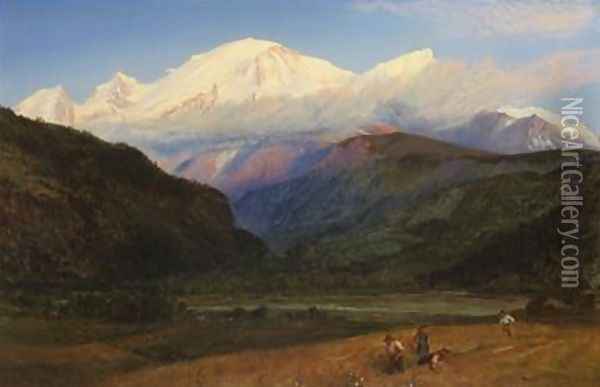 Mont Blanc from Servoz 1856 Oil Painting - Henry Moore