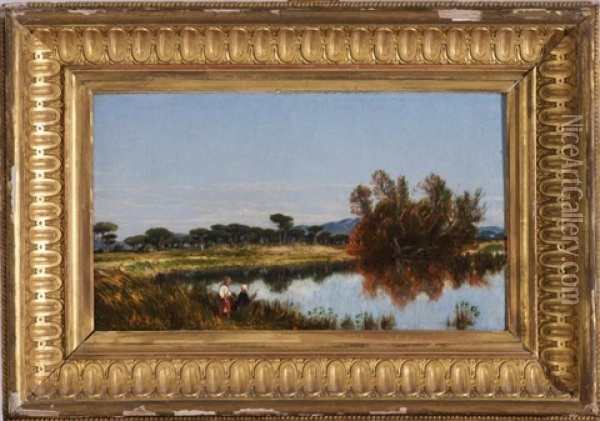 Etang Dans La Campagne Romaine Oil Painting - Adolphe-Paul-Emile Balfourier