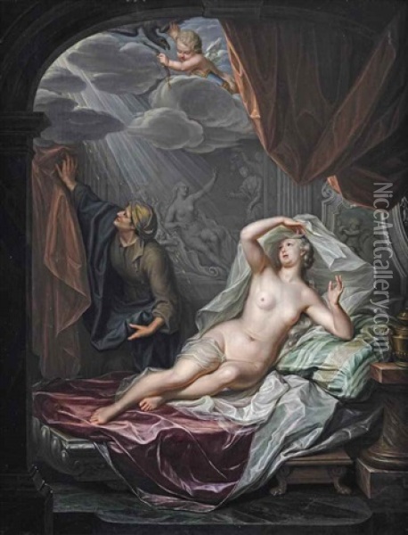 Danae Oil Painting - Hieronymus van der Mij