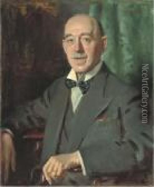 Portrait Of A Gentleman Oil Painting - Wilfred Gabriel De Glehn