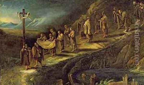 The Procession of the Holy Shroud Oil Painting - Alessandro Magnasco