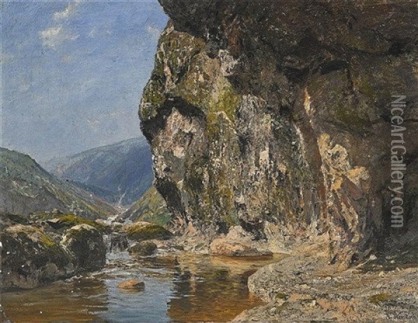 Nordisches Flusstal Oil Painting - Julius Wentscher