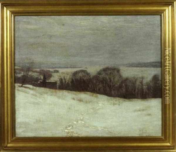 Piermont Winter Oil Painting - Hal Robinson