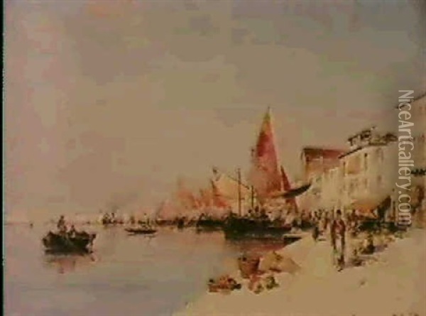 The Riva Degli Schiavone, Venice Oil Painting - Wilhelm von Gegerfelt