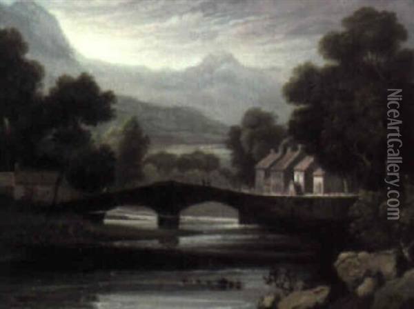A View Of Beddgelert, Caernarvonshire Oil Painting - Robert Salmon