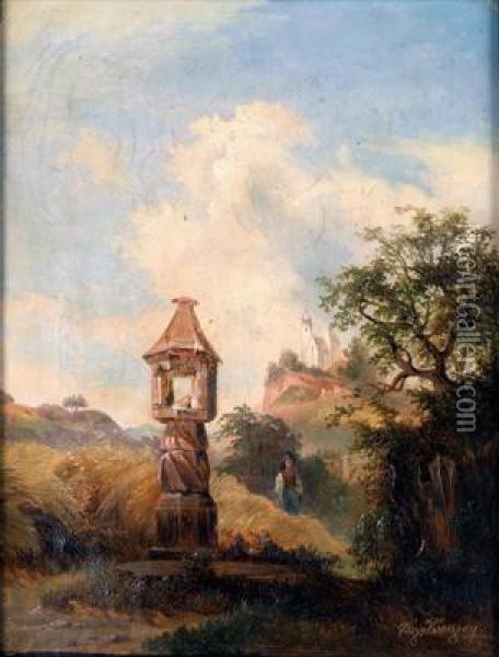 Vorwiegend Als Landschafts Oil Painting - Vincenz Kreuzer