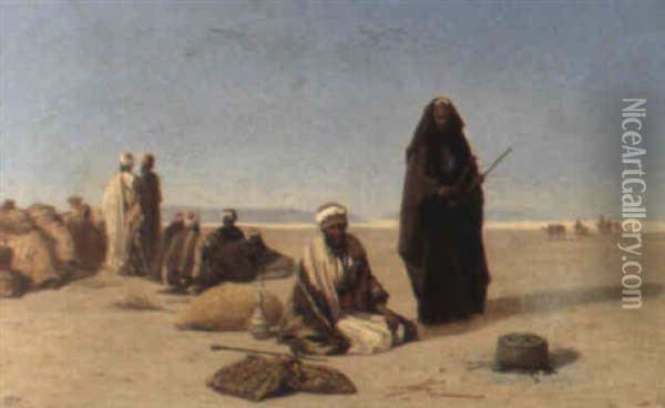 Le Desert De Suez Oil Painting - Charles Theodore (Frere Bey) Frere