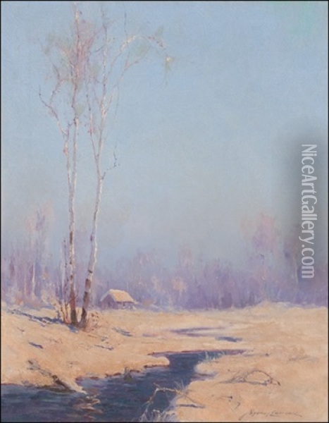 Homestead On Birch Creek Oil Painting - Sydney Mortimer Laurence