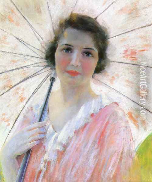 Lady with a Parasol Oil Painting - Robert Reid