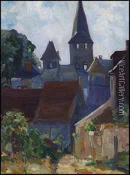 French Town Oil Painting - Frank Milton Armington