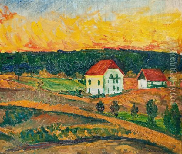 Sunset Oil Painting - William Lonnberg