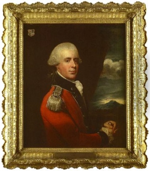 Portait Of Henry Belayse, 2nd Earl Fauconberg, In Uniform, In A Landscape Oil Painting - John Singleton Copley