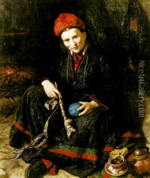 Sameflicka Oil Painting - Gottfrid (Arvid Julius G.) Virgin