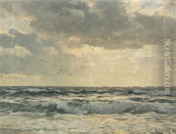 The Tide Oil Painting - Eugen Gustav Duecker