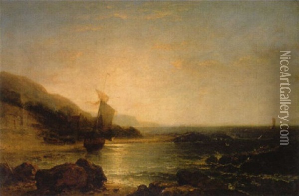 The Bass Rock, Canty Bay Oil Painting - Edmund Thornton Crawford