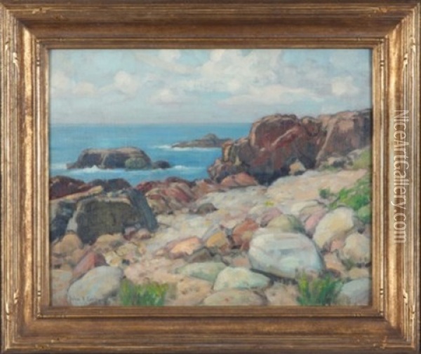 Salty Rocks Oil Painting - John Fabian Carlson