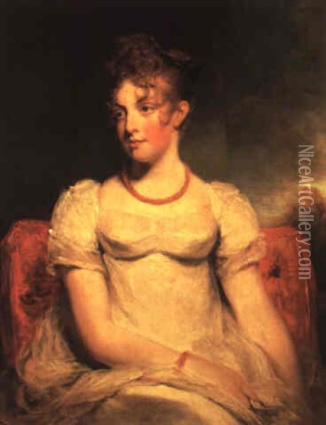 Portrait Of Frances Elizabeth Addington Oil Painting - Sir William Beechey