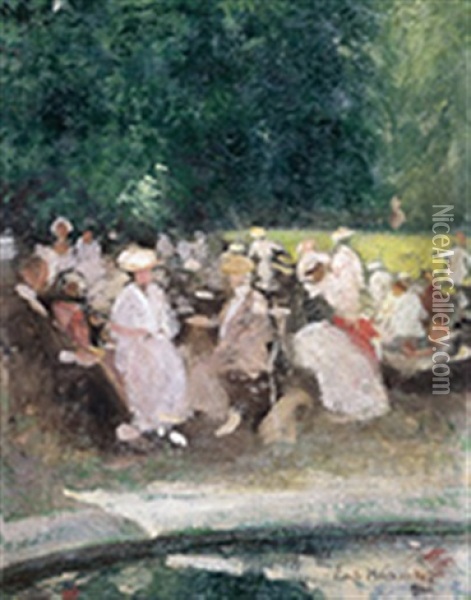 Zomer In Het Park Oil Painting - Emile Hoeterickx