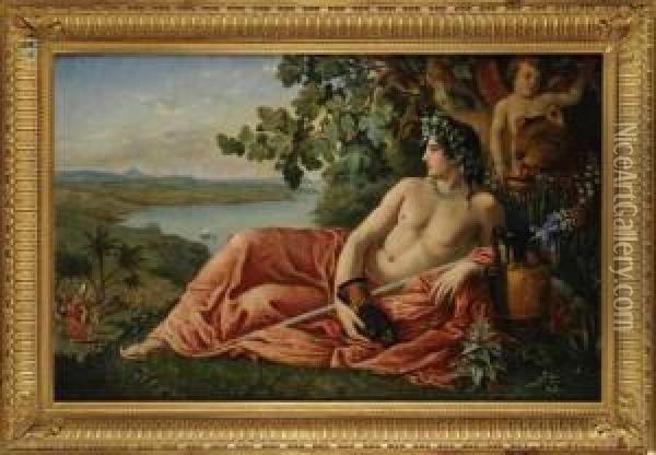 Bacchus Sur L'ile De Naxos Oil Painting - Jacques-Clement Wagrez