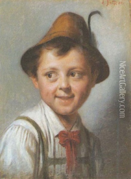 Schelmischer Bayrischer Junge Oil Painting - Alois Binder