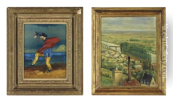 Lord Berners (+ Capriccio, Saint Germain, Oil On Canvasboard, Lrgr; 2 Works) Oil Painting - Lord Berners