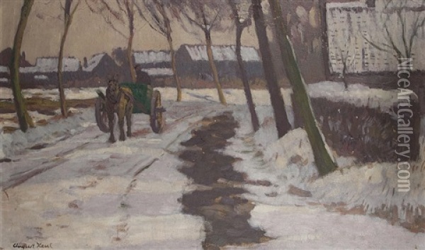 Winter Auf Der Alten Worringer Strase Oil Painting - August Kaul