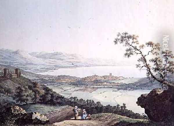 View of Geneva from Saconex in Savoy Oil Painting - Linck, Jean Philippe II