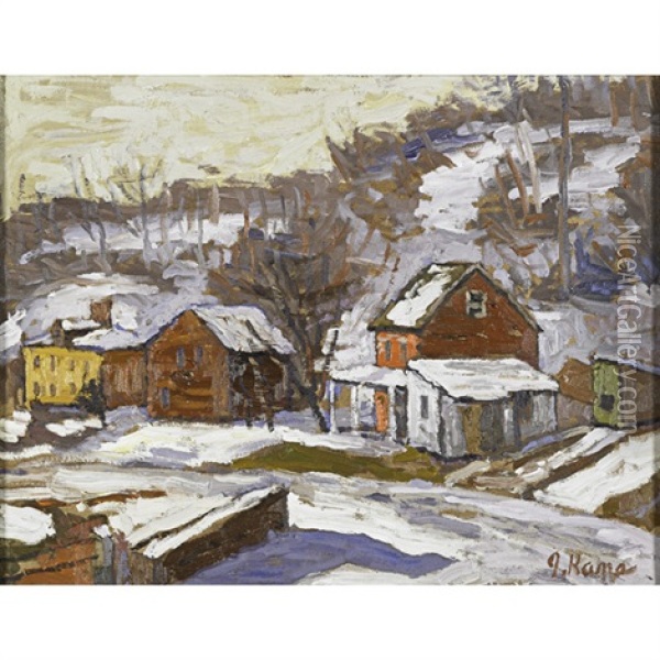 Lambertville Winter Scene Oil Painting - John Kane