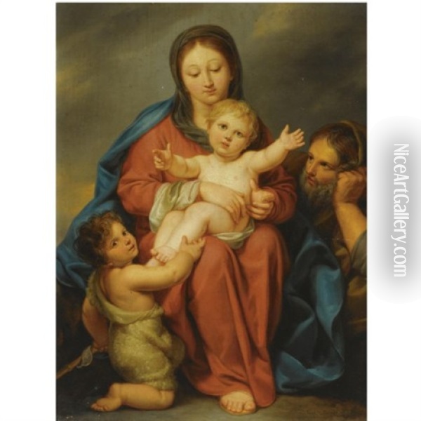 The Holy Family With The Infant Saint John The Baptist Oil Painting - Pierre Joseph Celestin Francois