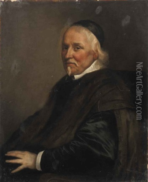 Portrait Of A Cleric Seated Oil Painting - Philippe de Champaigne