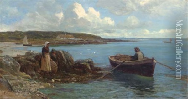 The Fisherman's Return Oil Painting - Richard Wane