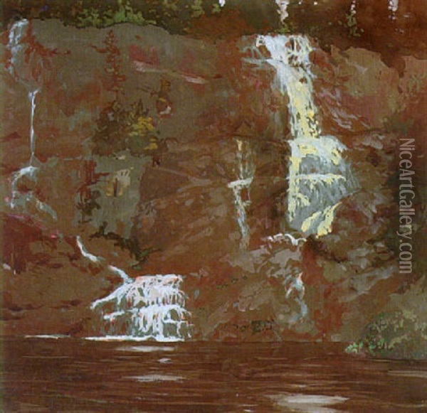 Bridal Falls Canyon, Algoma Oil Painting - Francis Hans Johnston