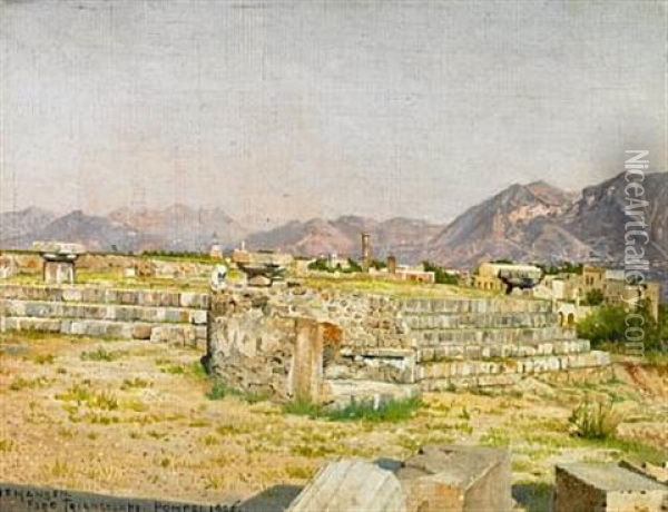 Foro Triangolare, Pompei Oil Painting - Josef Theodor Hansen