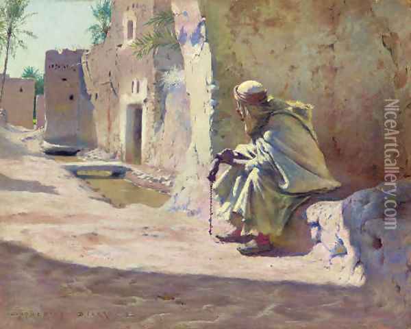 In the Shade, Biskra Oil Painting - Charles James Theriat