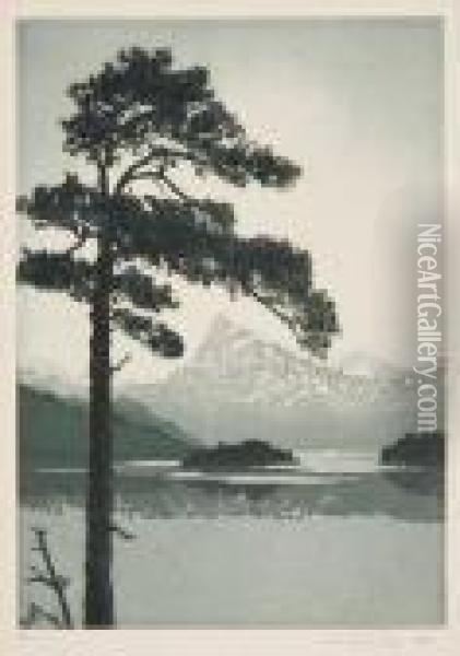 Dawn, Lake Como Oil Painting - John Taylor Arms