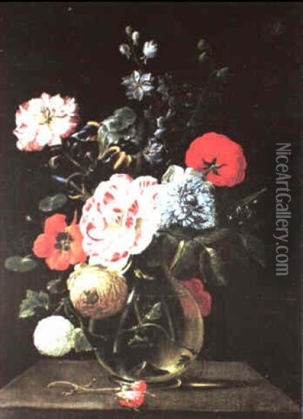 Nature Morte Aux Fleurs Oil Painting - Johann Careel